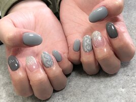 ニット　冬ネイル