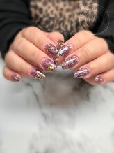 オレンジスティック/スカルプピンクゴールドホロ