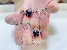 ブラックリボン×レオパード☆