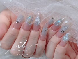 チークネイル×ワンホンネイル
