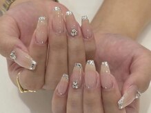 エムプラスネイル 新宿(M+Nail)/ガラスフレンチ