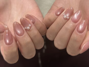 レアネイル(Lea nail)/ピンクマグネット×パール