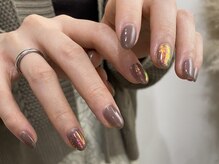 アイミーモア 国立店(aimer more)/ナチュラルカラー×ミラーネイル