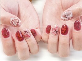 バレンタインネイル