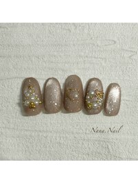 ラメで華やか♪クリスマスネイル