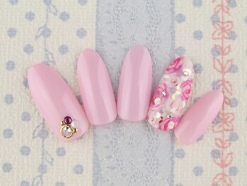 シューズネイルプロデュース/手描きローズデザイン