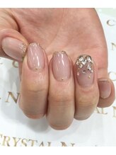 クリスタルネイル ボンベルタ橘店(CRYSTAL NAIL)/シンプル×ストーン