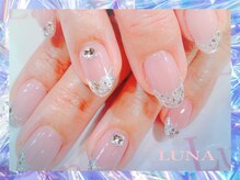 ネイルアンドまつ毛エクステ ルーナ 八王子店/☆ガラスフレンチネイル☆