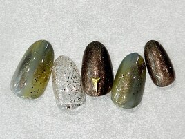 ニュアンスネイル/秋デザイン