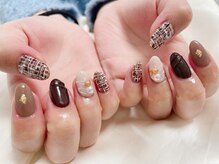 キキネイル 二子玉川(kikinail)/バレンタインネイル　ツイード