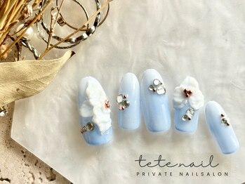 テテネイル(tete.nail)/3Dジェル×ブライダルローズ