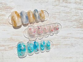 Hand.. 左手&右手ちぐはぐnail