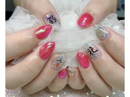 ピンクミラーネイル