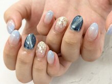 ディーネイル 池袋(D-nail)/【森】水色 グラデーション