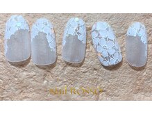 ネイルロッソ 浅草店/レース風フレンチ　　