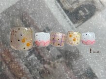 アイネイルズ 横浜EAST店(I-nails)/色鉛筆手描きフットネイル