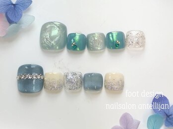 ネイルサロンアンテリジャン 大宮(Antellijan)の写真/大人の余裕を足元に!こだわりデザインで叶えるワンランク上のフットネイル【定額フットコース¥6980/¥7980】