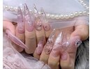 ロングネイル ピンク ちゅるん