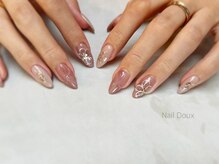 ネイル ドゥ 岡山駅前店(Nail Doux)/ニュアンスフラワーネイル