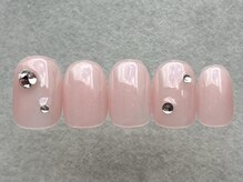 ネイルメゾン 天神店(NAIL MAISON)/ピンクシンプルストーン￥5000
