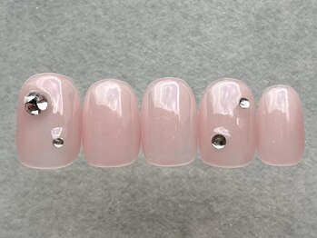 ネイルメゾン 天神店(NAIL MAISON)/ピンクシンプルストーン¥5000