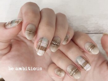 ネイルサロンアンドスクール ビーアンビシャス(be ambitious)/チェックネイル