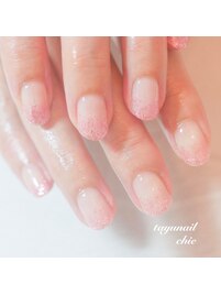 ピンクラメグラデーションネイル