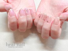 ヒールネイル(heal nail)/アシメ ミラーfrench×もやもや