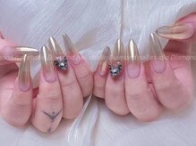 ダイアモンドネイルスタジオ 新宿店(Diamond Nail Studio)/チップ長さだしカラーグラ