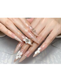 ３Dフラワークリアネイル透明感