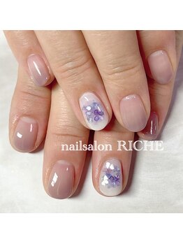 シェルの紫陽花ネイル Pg リッシュ Riche のフォトギャラリー ホットペッパービューティー