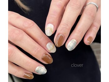 アイラッシュサロンクローバー 一宮店(CLOVER)/チェック柄×ファーネイル