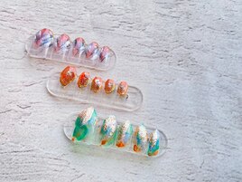 Hand.. 左手&右手ちぐはぐnail
