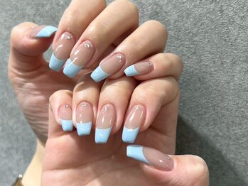 ネイルアヴァンス 京橋店(Nail AVANCE.)/水色フレンチネイル！
