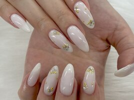 【山崎】シンプルホワイトネイル
