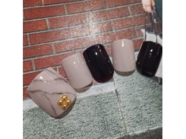 大理石風フットネイル