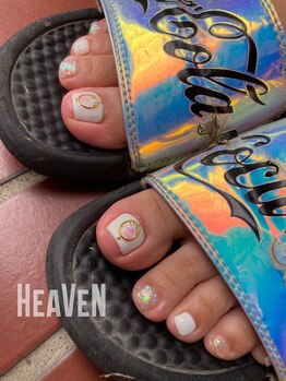 ネイルサロンヘヴン 国分店(Nail SaLoN Heaven)/フット　キラキラネイル