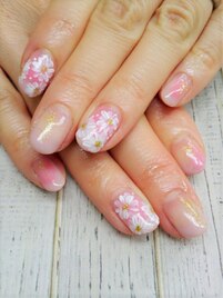 チーク＆フラワーネイル