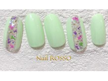 ネイルロッソ 浅草店/ラブリー押し花☆　