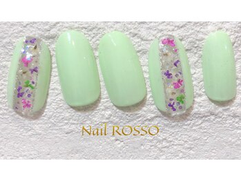 ネイルロッソ 浅草店/ラブリー押し花☆