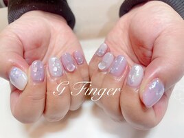 パープル×ハートホロネイル♪