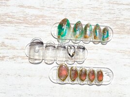 Hand.. 左手&右手ちぐはぐnail