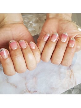 シンプルガラスネイル