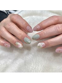 パラジェル　大理石ネイル