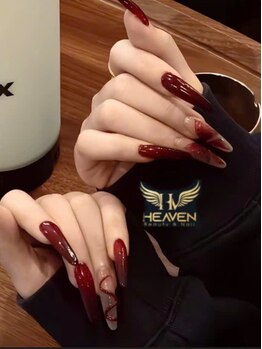 ヘブン ネイル 鶯谷(HEAVEN Nail)/Long Red Nails Design