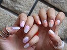 塗りかけ質感クリアネイル