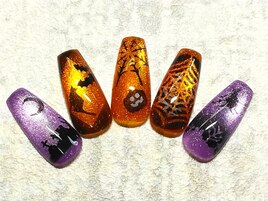 エアブラシハロウィンネイル