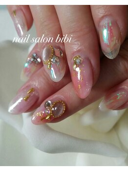 ネイルサロン ビビ(bibi)/クリア感活かしたオーロラネイル