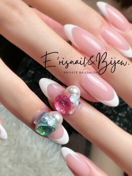 イリスネイル アンド ビジュー(E’risnail&Bijew.)/美フレンチ＆ビジュー