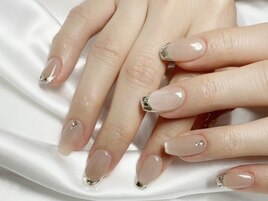 ガラスフレンチネイル